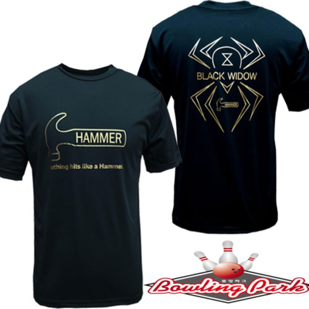 햄머 -  블랙위도우 빅로고 라운드 볼링 티셔츠 (블랙)  / 기능성 라운드 티셔츠 WG-1