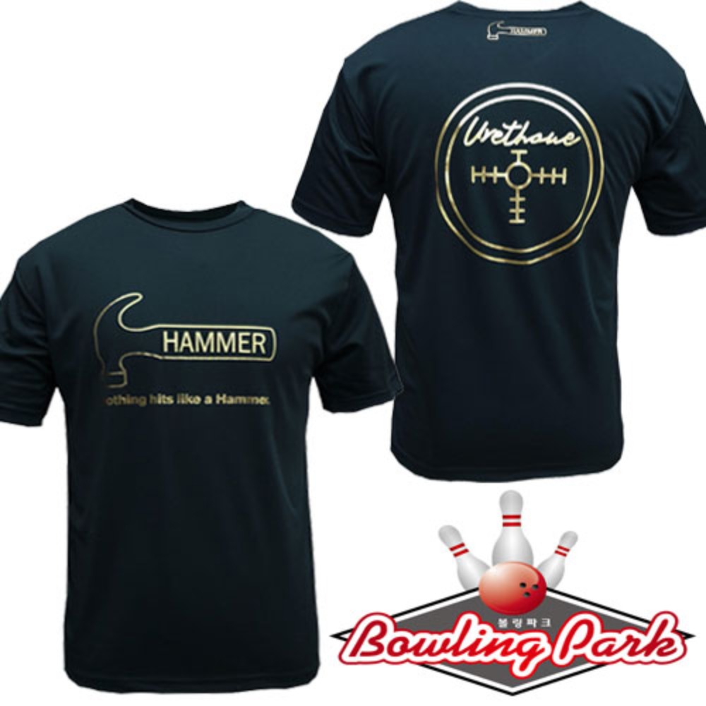 햄머 -  블랙 우레탄 빅로고 라운드 볼링 티셔츠 (블랙)  / 기능성 라운드 티셔츠 OG-1