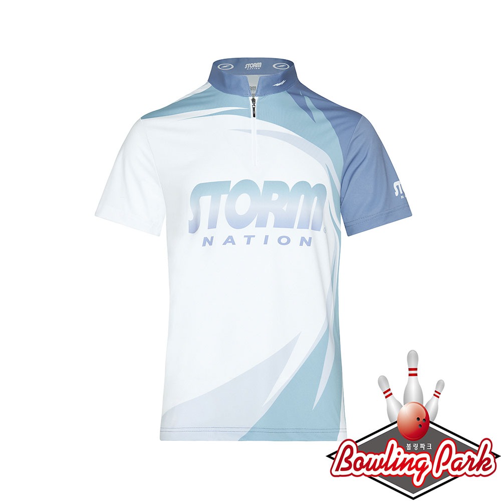 스톰 - 전사볼링 티셔츠 ST 22-07 (블루민트화이트) 클럽티인쇄 / 남여공용 기능성